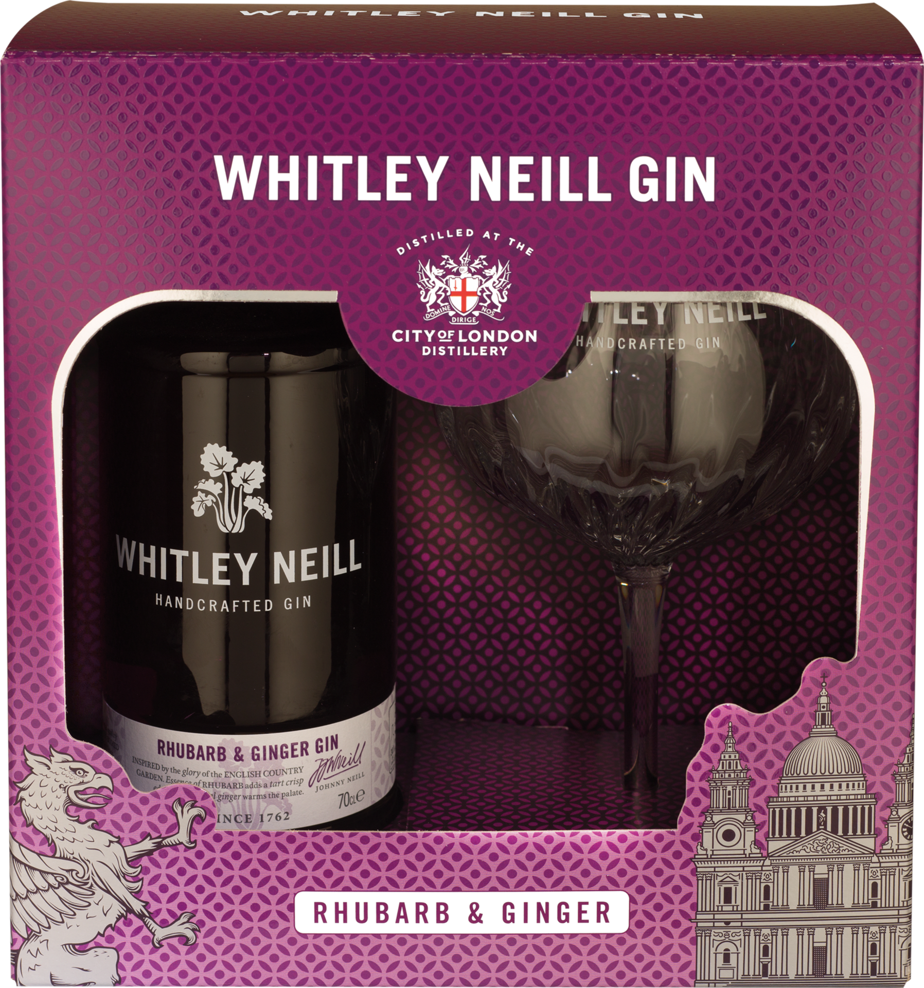 Whitley Neill Rhubarb & Ginger Gin mit Glas 43% 0,7l**