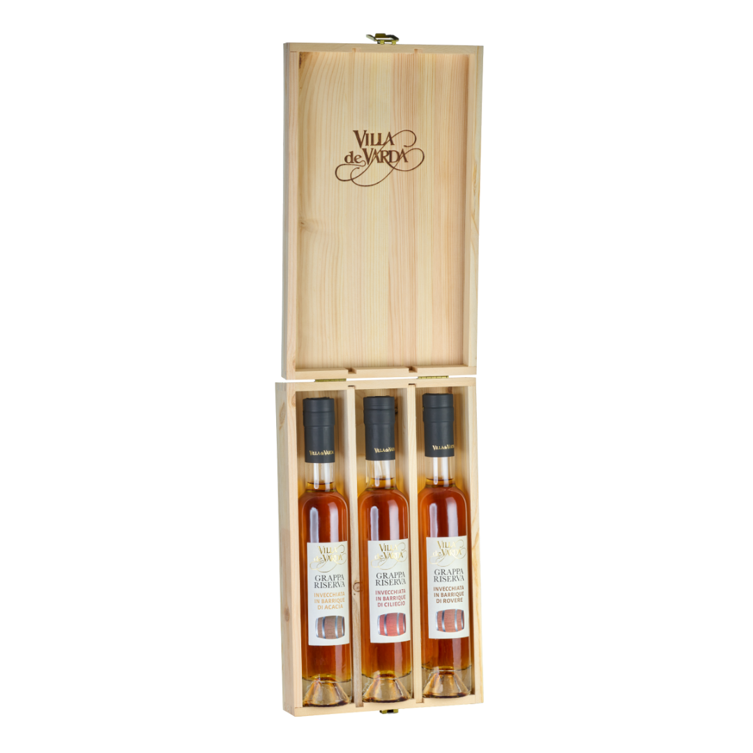 Holzkasette  "I LEGNI" 3* 0,2l 40% vol. 