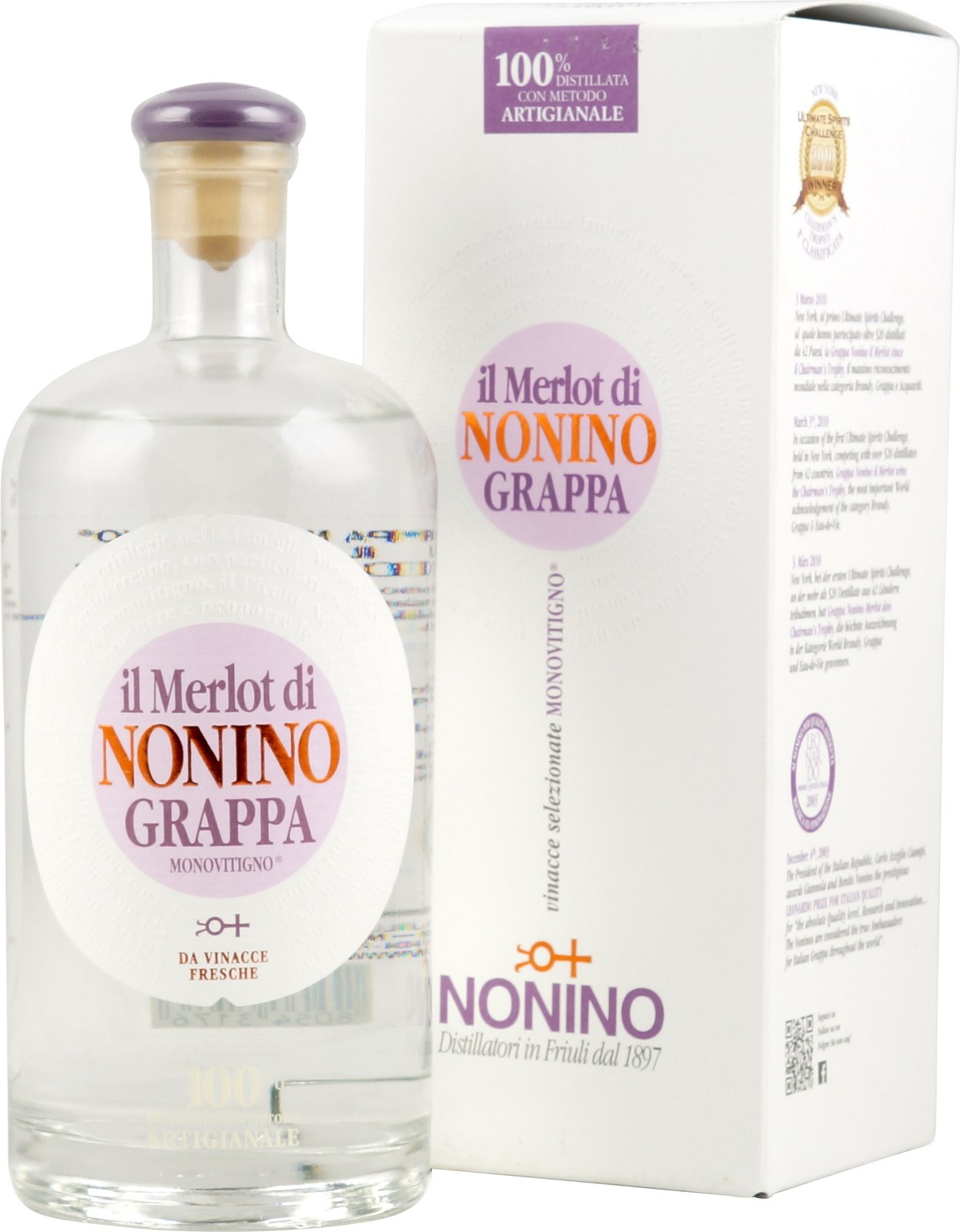 Nonino il Merlot Grappa 41% 0,7 l (BSC/311) - (04/01/09-2)